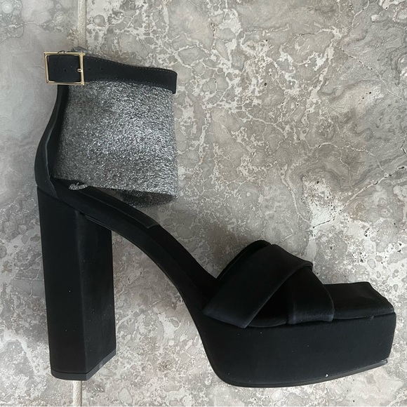 Good American Suede Platform Ankle Strap Sandals Size 11.5 NEW in Box w/Dust Bag - Picture 5 of 12